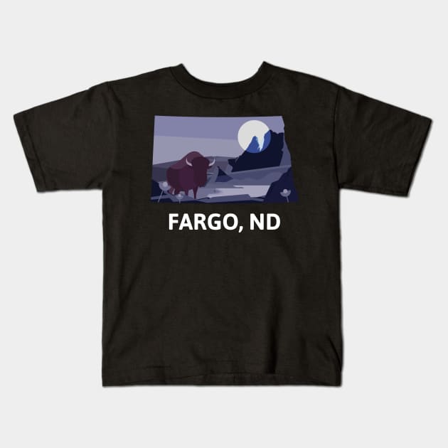 Fargo, ND Kids T-Shirt by A Reel Keeper